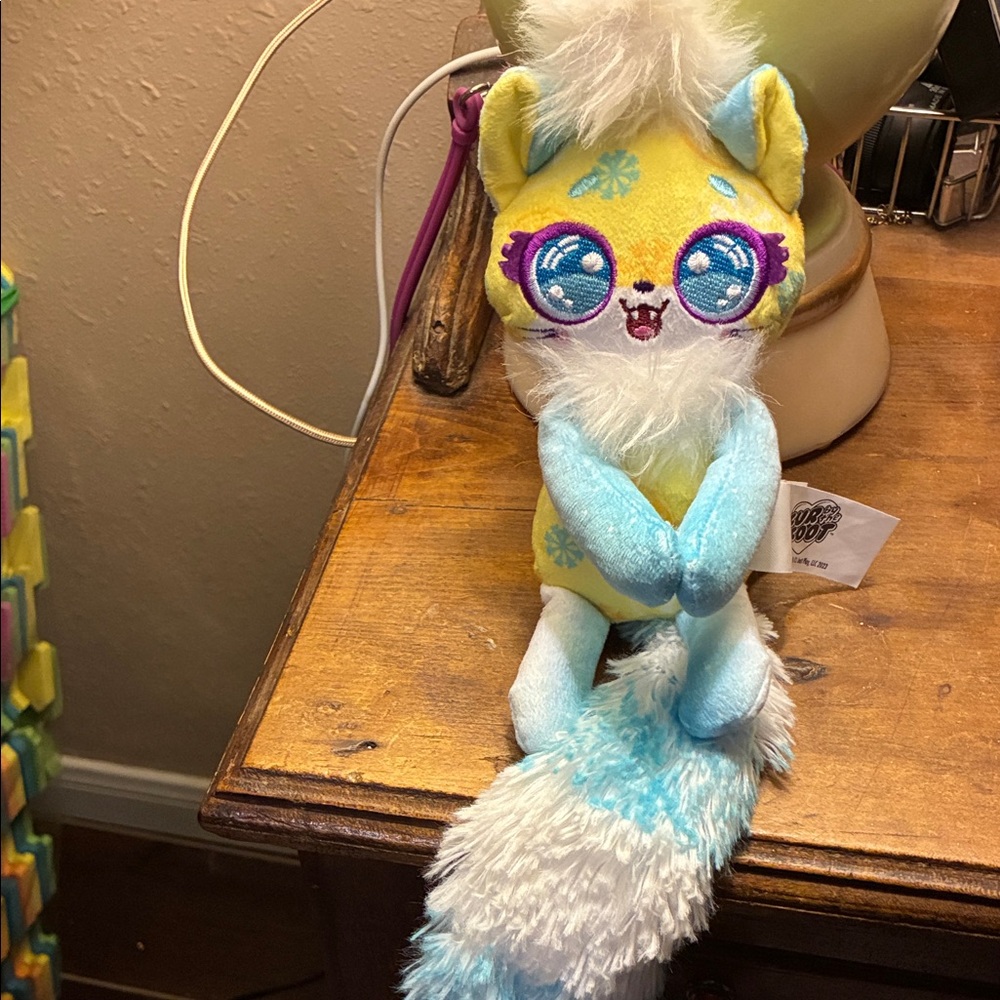 Yellow and Blue Stuffed Cat